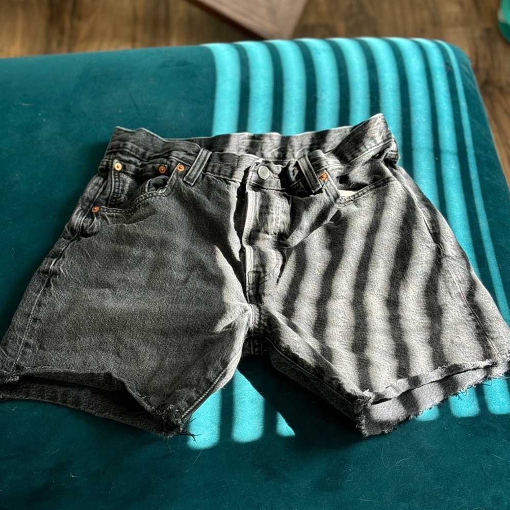 Levi’s Washed Black Denim Shorts